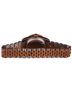 Excellent Quality Round Cut Diamond Band Watch for Wedding and Partywear Men's Quartz Light Brown Dial Watch Available - Product Image 4