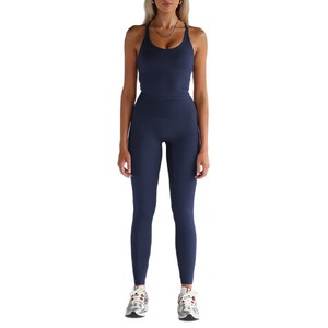 Women's Black Sporty Tank Top With Built-In Chest <b>Pad</b> Scoop <b>Neck</b> Knitted Breathable Workout Wear - Product Image 2