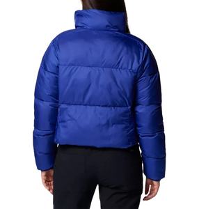 Blouson matelassé unisexe OEM Bleu Clematis Fermeture éclair intégrale Respirant Toile à bulles à capuche Motif uni Devant Hiver 2026 - Product Image 5