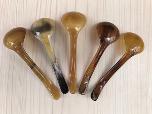 Handmade Modern Ethically Sourced Buffalo Horn Spoon <b>Mirror</b> Natural Durable Utensil for Party Caviar Honey Spice Salad Serving - Product Image 5