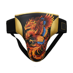 Protège-entrejambe en cuir PU imprimé lion, le plus vendu, pour la boxe, le MMA et le kickboxing – Équipement de protection pour toutes les saisons - Product Image 2
