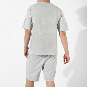 Conjunto de 2 Piezas de Camiseta y Pantalones Cortos Extra Grandes de Algodón 100% de 350 g/m² para Hombre, Transpirable, Estilo Hip Hop, para Correr - Product Image 3