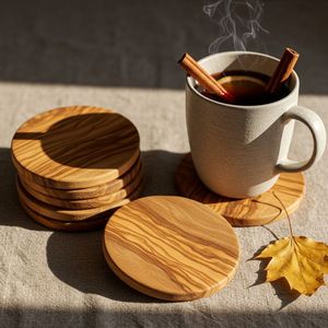 Posavasos Redondos de Madera de Lujo, Resistentes al Calor, para Tazas de Café, Té, Vasos, Base Antideslizante, Protector de Mesa, Decoración para el Hogar y Bar - Product Image 6