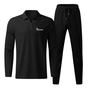 Top Quality Men's Quick Dry Tracksuit Set Half-<b>Zip</b> Long Sleeve Casual Wear With Side <b>Pockets</b> Drawstring Pants Streetwear - Product Image 2