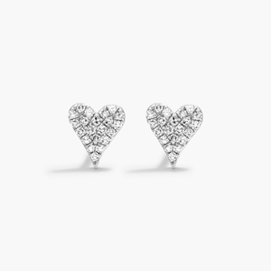 Elegantes Pendientes de Plata 925 con Moissanita en Forma de Corazón, Diseño Geométrico Clásico Unisex, Engaste Pavé Brillante, Joyería Fina para Regalo - Product Image 1