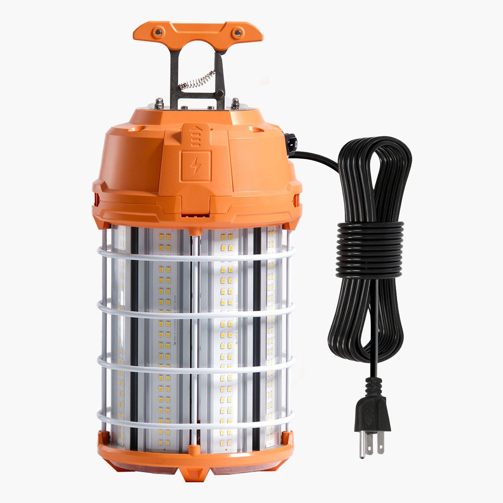 Durable 150W LED Temporary Work Light 19000 lm 5000K Water-Resistant with Ceiling Stand Linkable up to 6 Units for Job Sites