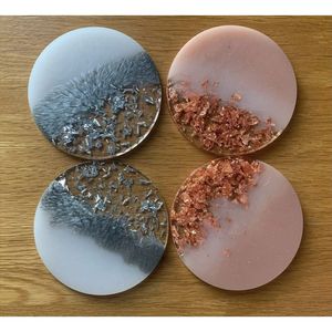 Elegant Handcrafted Resin Coasters Round and Oval Designs for Premium <b>Beverage</b> <b>Serving</b> <b>Sets</b> - Product Image 1