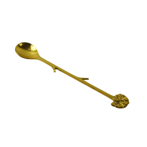 Cuchara Redonda con Mango Decorativo con Escultura de Chica, Latón con Acabado Dorado, Perfecta para Servir en la Mesa y para Postres - Product Image 3