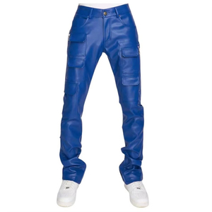 Pantalons en cuir de haute qualité pour hommes, best-sellers, élégants, avec poches brillantes, vente en gros, service OEM ODM. - Product Image 1
