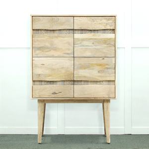 Luxury Four-Door Solid <b>Mango</b> <b>Wood</b> Cabinet Antique Teak Iron Finish Modern Home Furniture for Living Room Bedroom Natural <b>Timber</b> - Product Image 2