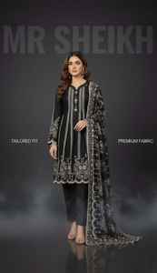 Trajes shalwar kameez listos para usar para damas, trajes de tela de algodón listos para usar de diseñador para vestir en verano, trajes de tela de algodón listos para usar bordados de talla grande. - Product Image 5