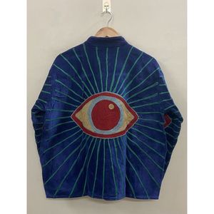 Hand Embroidered <b>Velvet</b> <b>Jacket</b> <b>Women</b> Mandarin Collar Full Sleeve Autumn Bohemian Eye Pattern Open Front Coat - Product Image 2