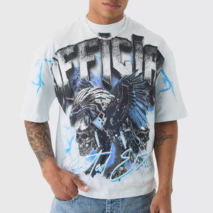 Camiseta de algodón para hombre al por mayor, jersey súper pesado de 240 g/m², gruesa, oversize, con hombros caídos, cuello redondo y corte holgado. - Product Image 1