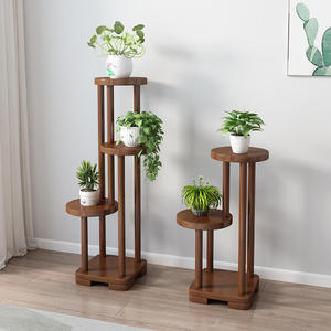 Modern Wooden <b>Flower</b> Stands Circular Design Indoor Plant Display Rack for Home Decor - Product Image 1