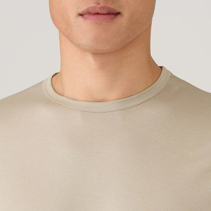 เสื้อยืดคอกลมโอเวอร์ไซส์ผ้าคอตตอนถักน้ำหนักมาก 100% สำหรับผู้ชาย ระบายอากาศได้ดี ขายส่งแบบใหม่ - Product Image 3