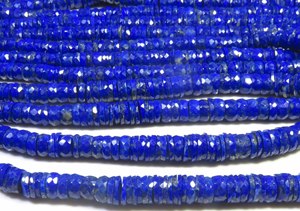 Top Natural Blue <b>Lapis</b> <b>Lazuli</b> Wheel Gemstone Beads 5-10mm Faceted 16" Inch Center Drill Heishi Flat Disc Shape GemsValley Brand - Product Image 2
