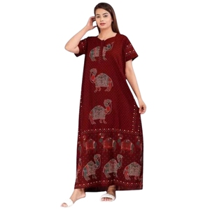 Robe de nuit maxi en coton imprimé pour femmes |   Robe de nuit en pur coton |   Robe longue |   Robe de nuit pour femmes |   Robe pour femmes - Product Image 2