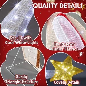 VINGLI 3.7FT Lighted 2D Outdoor Nativity Scene Christmas Decorations 170 White LED Lights Stakes Easy Assembly Required - Product Image 6