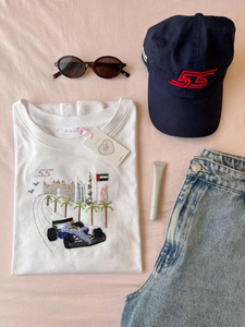 เสื้อกล้ามผ้าฝ้ายสีขาวสไตล์กองทัพเรือโบราณ พร้อมลายปักซูชิประดับลูกปัด งานฝีมือปักมือ - Product Image 2