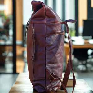 Authentic Leather Roll Top Backpack Handcrafted Travel Rucksack Mens Waterproof Cowhide <b>Computer</b> <b>Bag</b> LTBP-0025 - Product Image 6