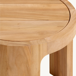 Small <b>round</b> <b>table</b> furniture made of teak wood with a modern style, suitable for outdoor use for coffee, which is anti-rot - Product Image 4