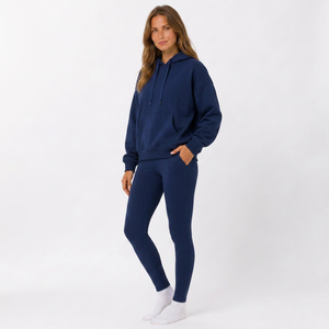 Conjunto de Sudadera con Capucha y Pantalones Deportivos Personalizados para Mujer, Hombros Caídos, Etiqueta Personalizada, Suministro al por Mayor para Marcas de Ropa Urbana de EE. UU. - Product Image 3