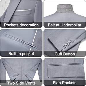 Costume de cérémonie pour homme, ensemble 3 pièces (pantalon, veste et gilet) pour réunions de bureau, vente en gros, services OEM ODM, blazer, pantalon, veste, smoking - Product Image 5