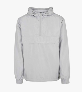 Chaqueta Cortavientos con Capucha para Hombre, Color Gris Claro, Media Cremallera, Informal, para Primavera, con Bolsillos y Exterior de Poliéster con Revestimiento de PU - Product Image 5
