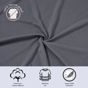 Camiseta de Algodón para Hombre, Resistente, de Algodón Grueso, Color Sólido, Cómoda, para Entrenamiento, Tacto Suave, Prenda Esencial - Product Image 6