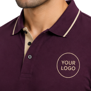Premium <b>Maroon</b> Mens Polo Shirt With Contrast Collar Sleeve Stripe Custom Logo Embroidery Casual Business Golf Wear Short Sleeve - Product Image 3