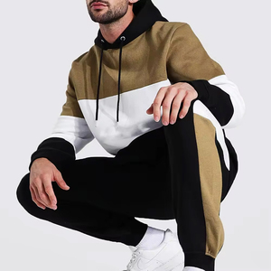 Survêtement à capuche pour homme, color-block, longueur intégrale, décontracté, pour l'automne, respirant, en polyester et coton, avec poches latérales - Product Image 5