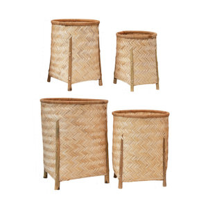 Set of 4 Rustic Breeze Solid Wood Decorative Organizers <b>Woven</b> <b>Baskets</b> - Product Image 6