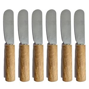 Ensemble de couteaux à fromage en acier inoxydable avec manches en bois, design élégant, durable et tranchant, parfait pour la cuisine et la salle à manger à la maison - Product Image 1