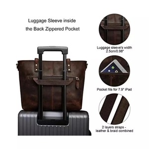 Sac fourre-tout unisexe en cuir véritable marron de luxe léger pour ordinateur portable, haute qualité, très vendu, pour affaires - Product Image 3