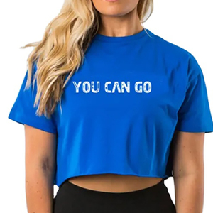 Crop top femme en coton 100% de haute qualité, coupe ample, uni, manches courtes, col rond - Product Image 1