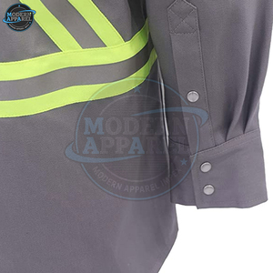 Chemises de travail réfléchissantes haute visibilité multi-poches personnalisées pour hommes, vente chaude, bande élastique de sécurité routière - Product Image 6