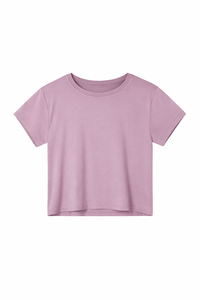 Camisetas de diseño sencillo personalizadas para yoga, camiseta sólida de cuello redondo para mujer, top deportivo de alta elasticidad para fitness. - Product Image 2