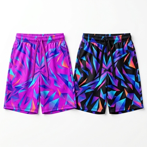 Shorts en maille avec motif de lave volcanique personnalisé pour hommes, shorts d'entraînement de basketball par sublimation - Product Image 2