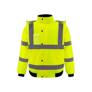 Blouson bomber imperméable et isolé pour homme, orange haute visibilité, vêtements de travail réfléchissants pour la construction et les activités de plein air - Product Image 3
