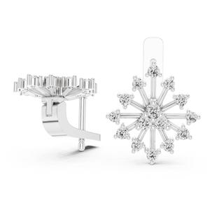 Pendientes de Aro con Diamantes Cultivados en Laboratorio CVD, Plata 925, Certificación VDS IGI, Corte Brillante |   Pendientes de Diseño Floral 5G de Moda para Mujer - Product Image 5