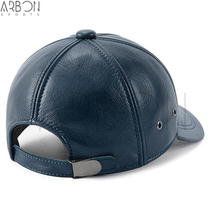Casquettes en cuir bleu marine de qualité supérieure, style classique, prix de gros, texture douce et durable, élégantes, nouveau logo personnalisé - Product Image 3