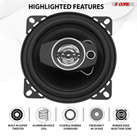 Haut-parleurs coaxiaux 4 pouces 5 cœurs pour voiture, 4 pièces, 2 voies, 250W, 4 ohms, 12V, pour montage sur porte, avec super tweeter