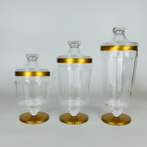 Organizador de tarros de dulces multifuncional moderno transparente y dorado acrílico, bote de almacenamiento - Product Image 2