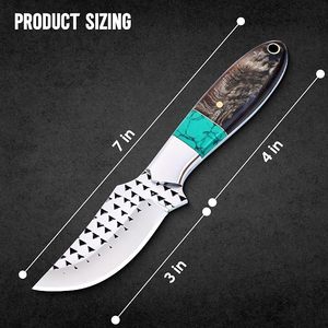 Cuchillo de vaquero fijo de 7 pulgadas, recto, tipo 'Sheepsfoot' y 'Bull Cutter', de acero raspado J2, hecho a mano, de grado industrial, con funda de cuero tipo 'Pancake', OEM, económico - Product Image 3