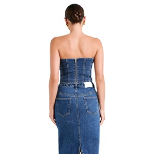 เสื้อผ้าสตรีทแวร์สไตล์วินเทจสุดหรู ทรงหลวม น้ำหนักเบา นุ่มสบาย ทนทาน สวยงาม ใช้งานได้หลากหลาย แฟชั่นเหนือกาลเวลา เสื้อเดนิมผู้หญิง - Product Image 2