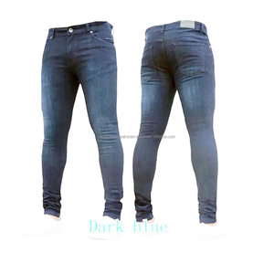 Wholesale New Fashion <b>Men</b> Mid Waist Canvas <b>Jeans</b> Zipper Pockets Stretch Trousers Skinny Pencil Casual England Style Lightweight - Product Image 3