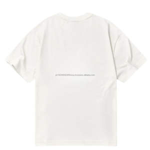 เสื้อยืดโอเวอร์ไซส์สีไอวอรี่สำหรับผู้ชาย ผ้าฝ้าย 100% 190 GSM สไตล์สตรีทแวร์ ลายพิมพ์โลโก้ด้านหน้าและด้านหลัง ทรงหลวม ไหล่ตก - Product Image 6