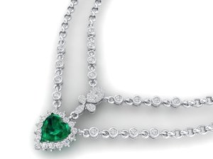 REYES Precio de Fábrica Collar con Colgante de Plata de Ley 925 con Esmeralda de Corte Corazón de 3.5Ct, Regalo de Boda, Joyería Fina - Product Image 3