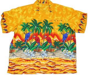 Vente en gros de chemises hawaïennes à manches courtes pour hommes, vêtements de plage décontractés, imprimés palmier, vente en gros - Product Image 1