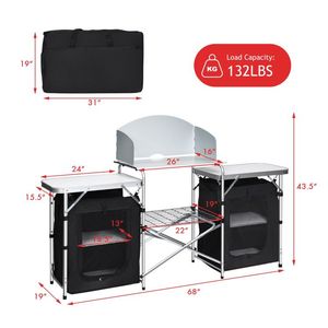 โต๊ะพับสำหรับตั้งแคมป์พร้อมที่เก็บของ โต๊ะกลางแจ้งที่สะดวกสบาย - Product Image 4